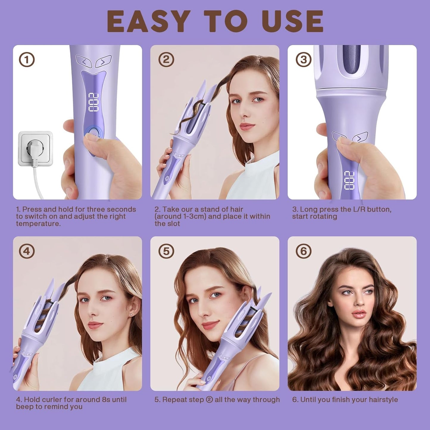 Automatic Hair Curler Stick – Effortless Salon Curls at Home 💁‍♀️