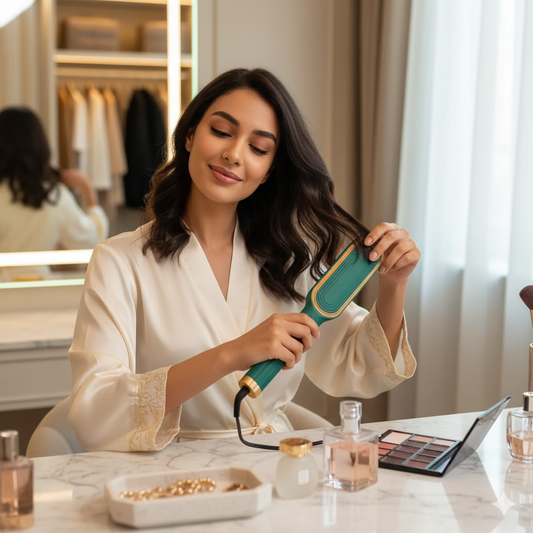 Hair Straightener Comb | Quick Heat Anti-Frizz Styling Tool UAE