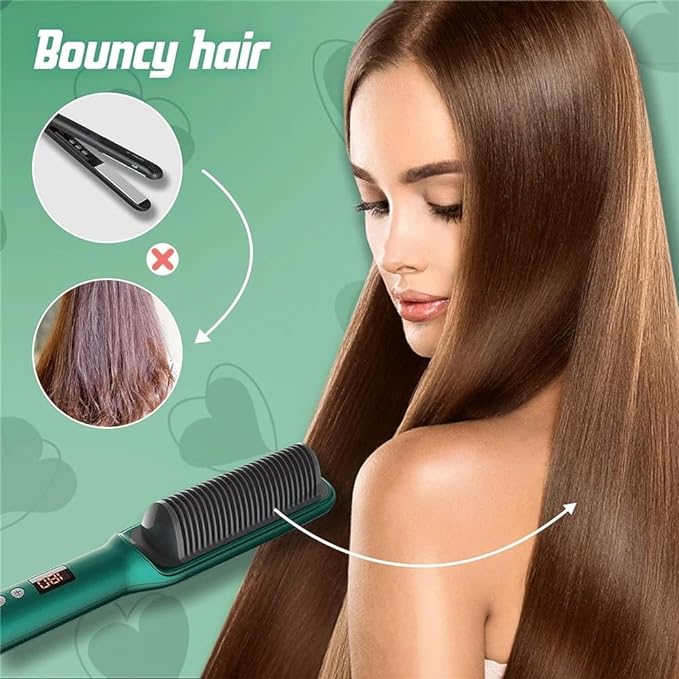 Hair Straightener Comb | Quick Heat Anti-Frizz Styling Tool UAE
