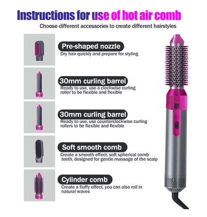 Hot Air Brush 5-in-1 – Your All-in-One Hair Styling Solution!