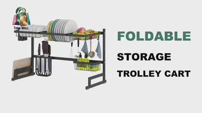 Premium Stainless Steel Over-Sink Dish Drying Rack | Space-Saving Kitchen Organizer